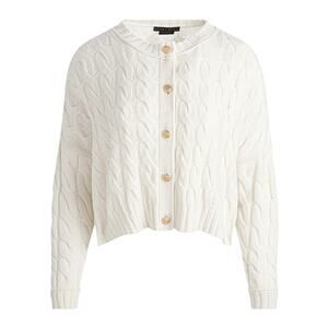 Alice And Olivia 'Cecilie' Beige Wool Crop Cable Cardigan Size M